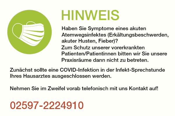 Covid 19 Hinweis
